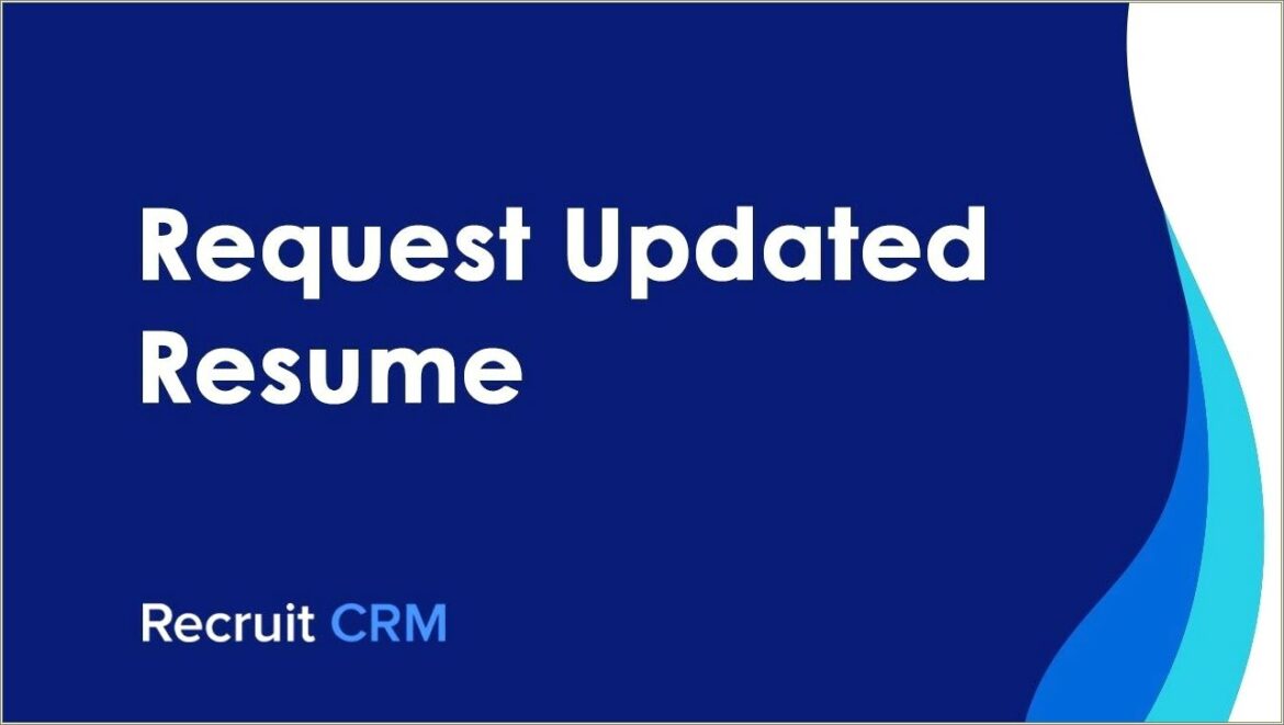 Good Way To Say Crm Update On Resume