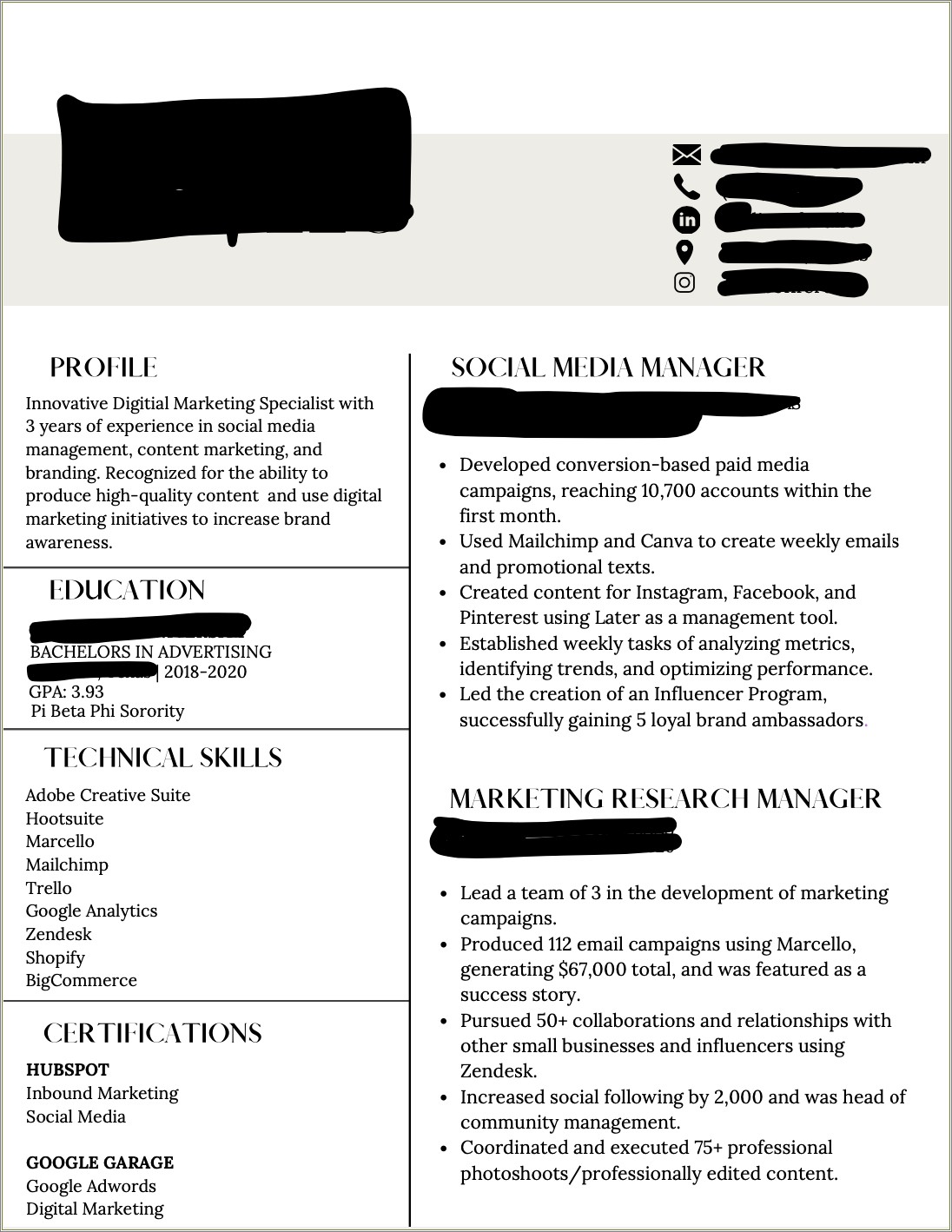 Good With Social Media On A Resume