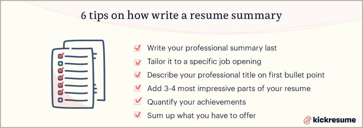 Good Words To Put On Resume Summary