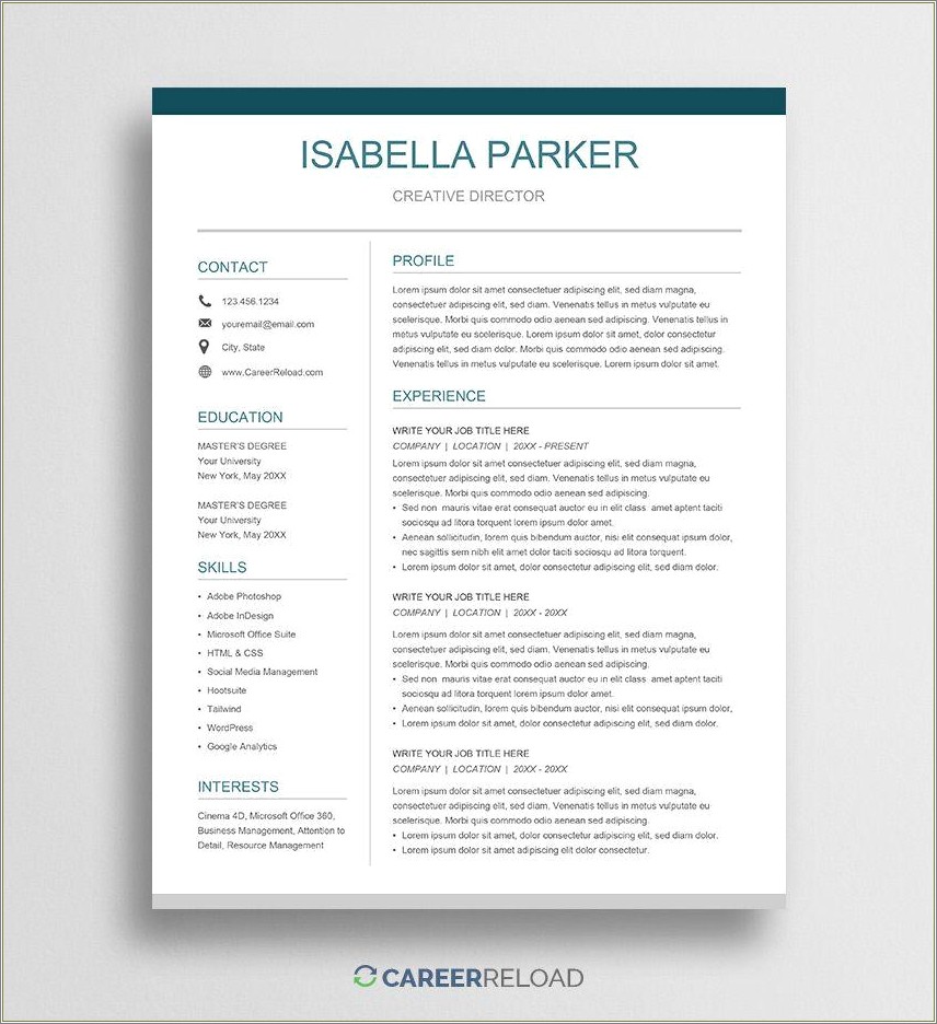 Google Docs Resume Template For Students