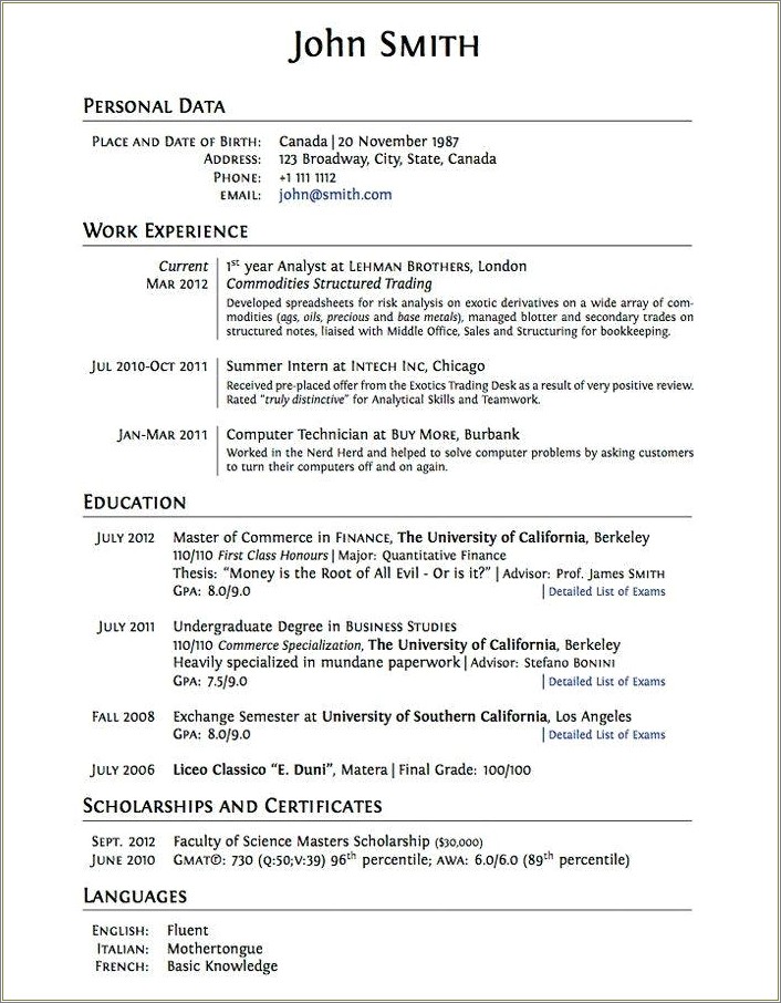 Graduated 9 Years Ago Experience Resume