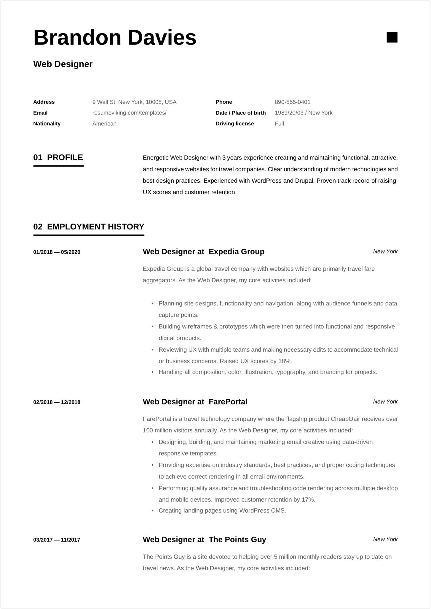 Graphic And Web Design Job Description For Resume