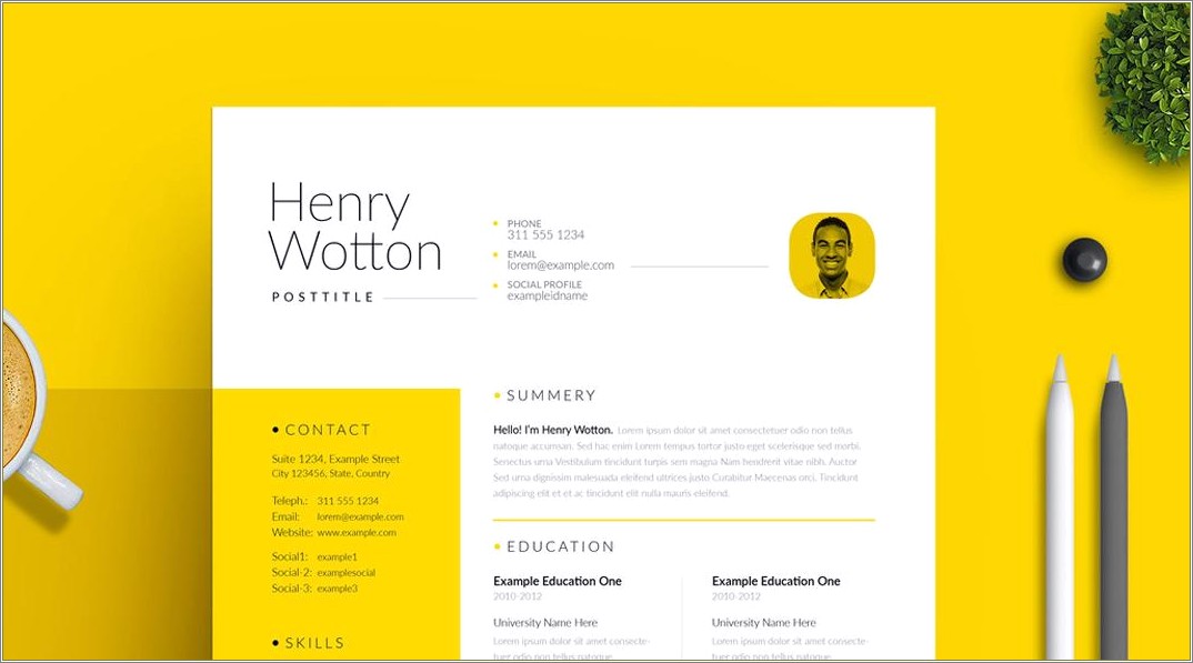 Graphic Design Resume And Cover Letter Template Ai