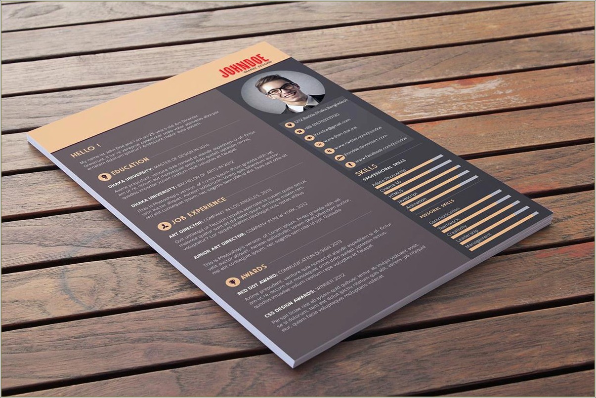 Graphic Designer Resume Template Psd Free Download
