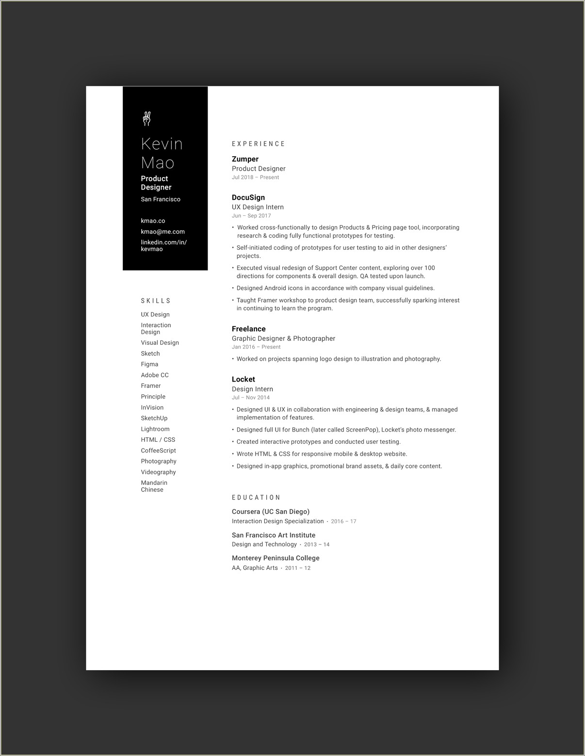 Great Examples Of Ux Designer Resume