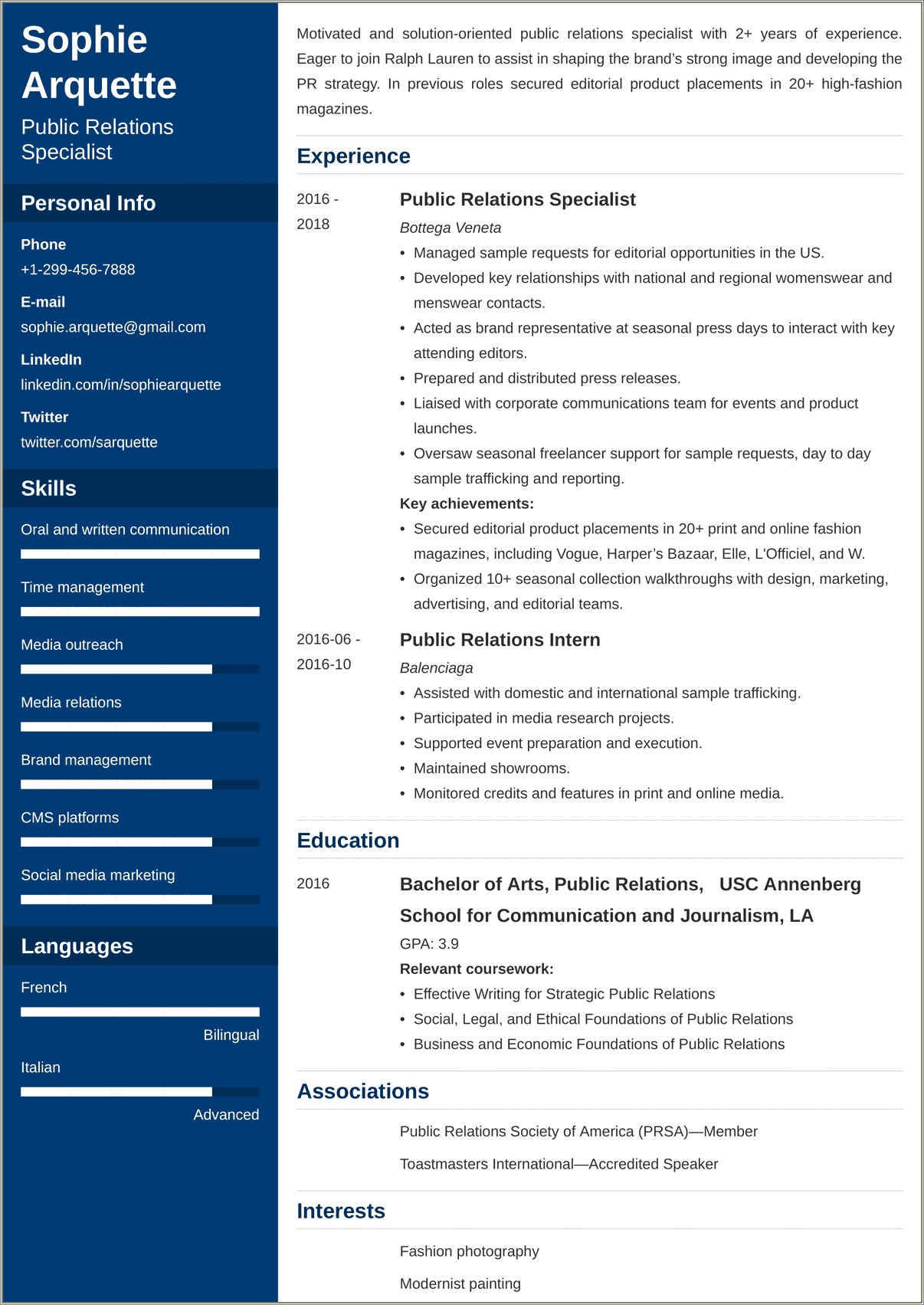 Great Federal Resume Examples Public Relations