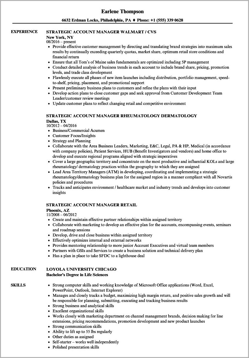 Great Resume Objectives For Account Manager