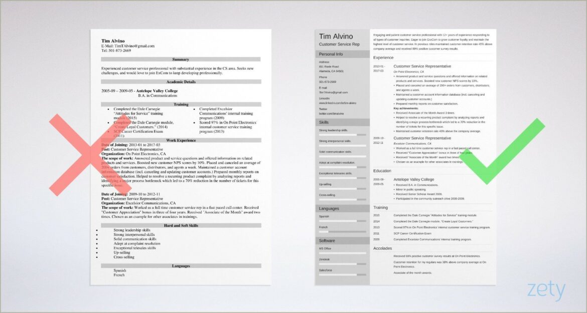 Grocery Store Customer Service Resume Examples