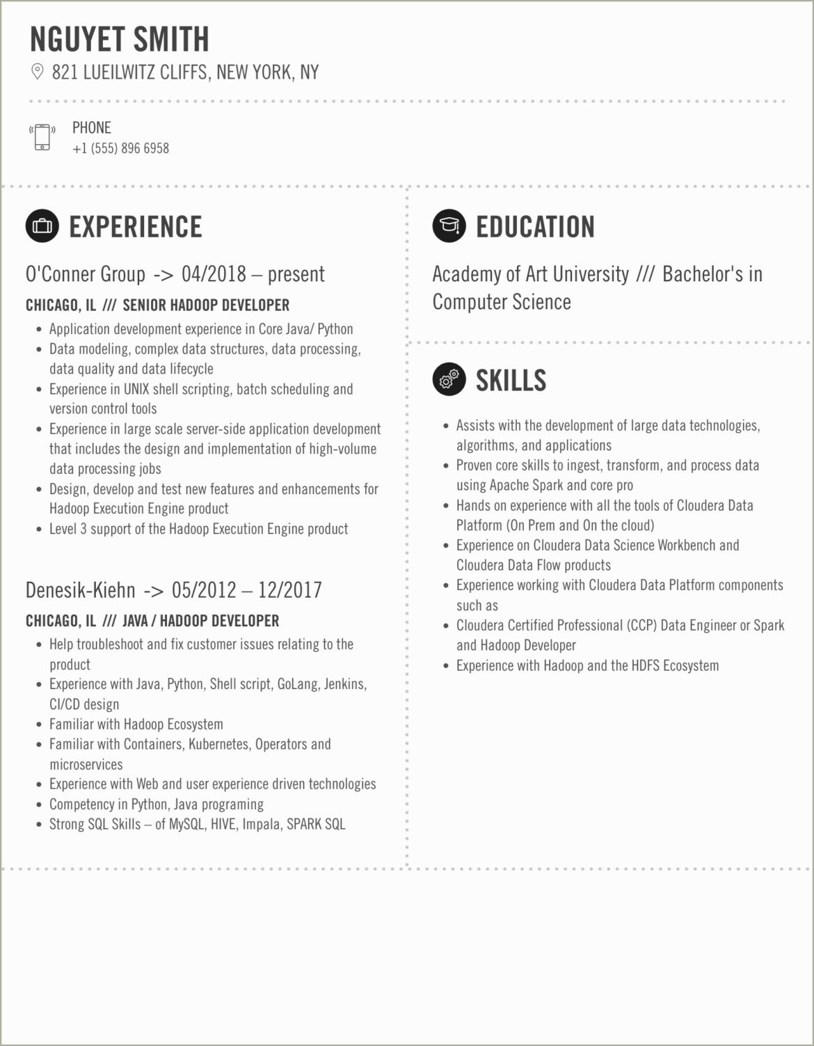 Hadoop Developer Resume For 3 Years Experience