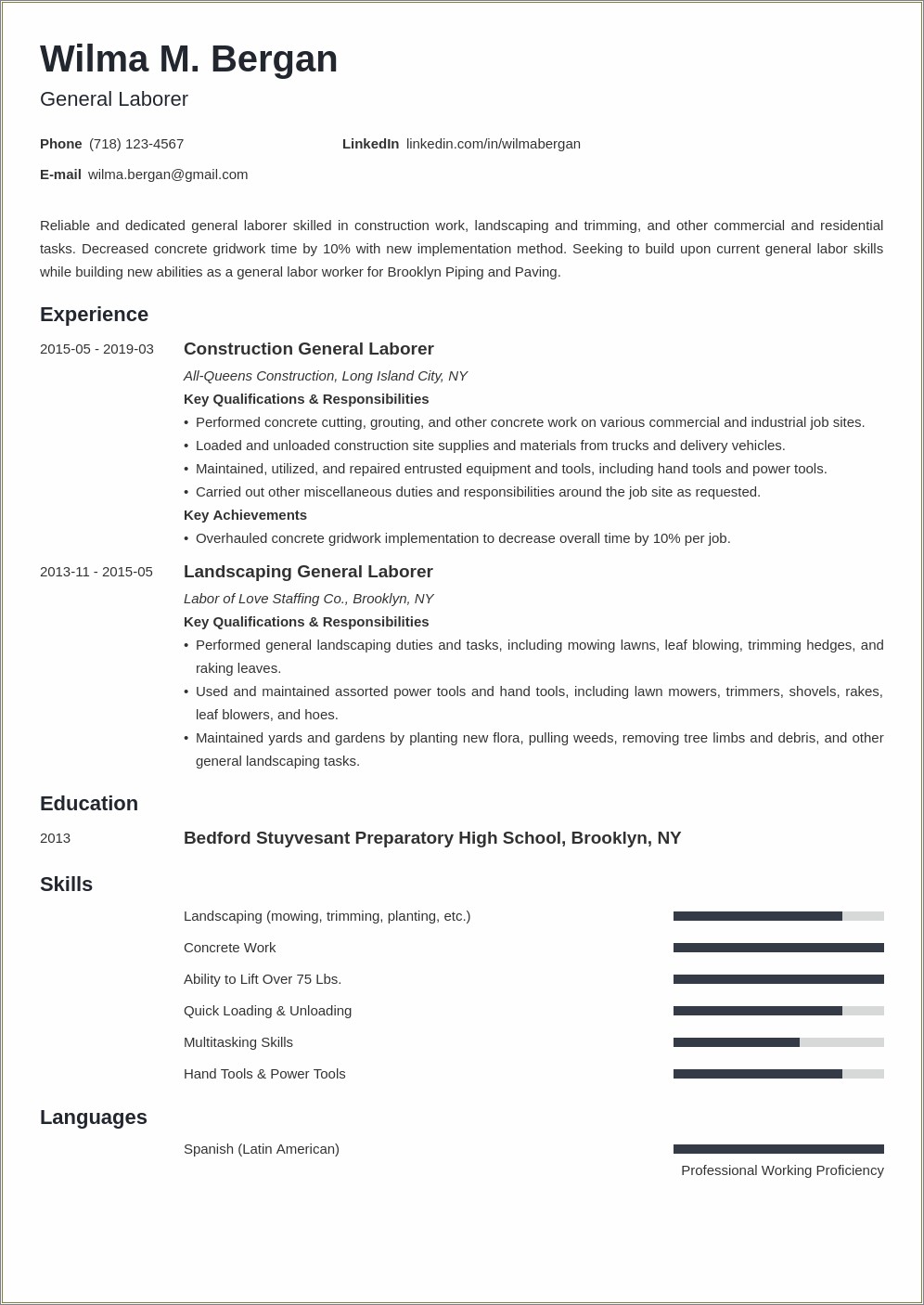 Hands On Experience Usage In Resume