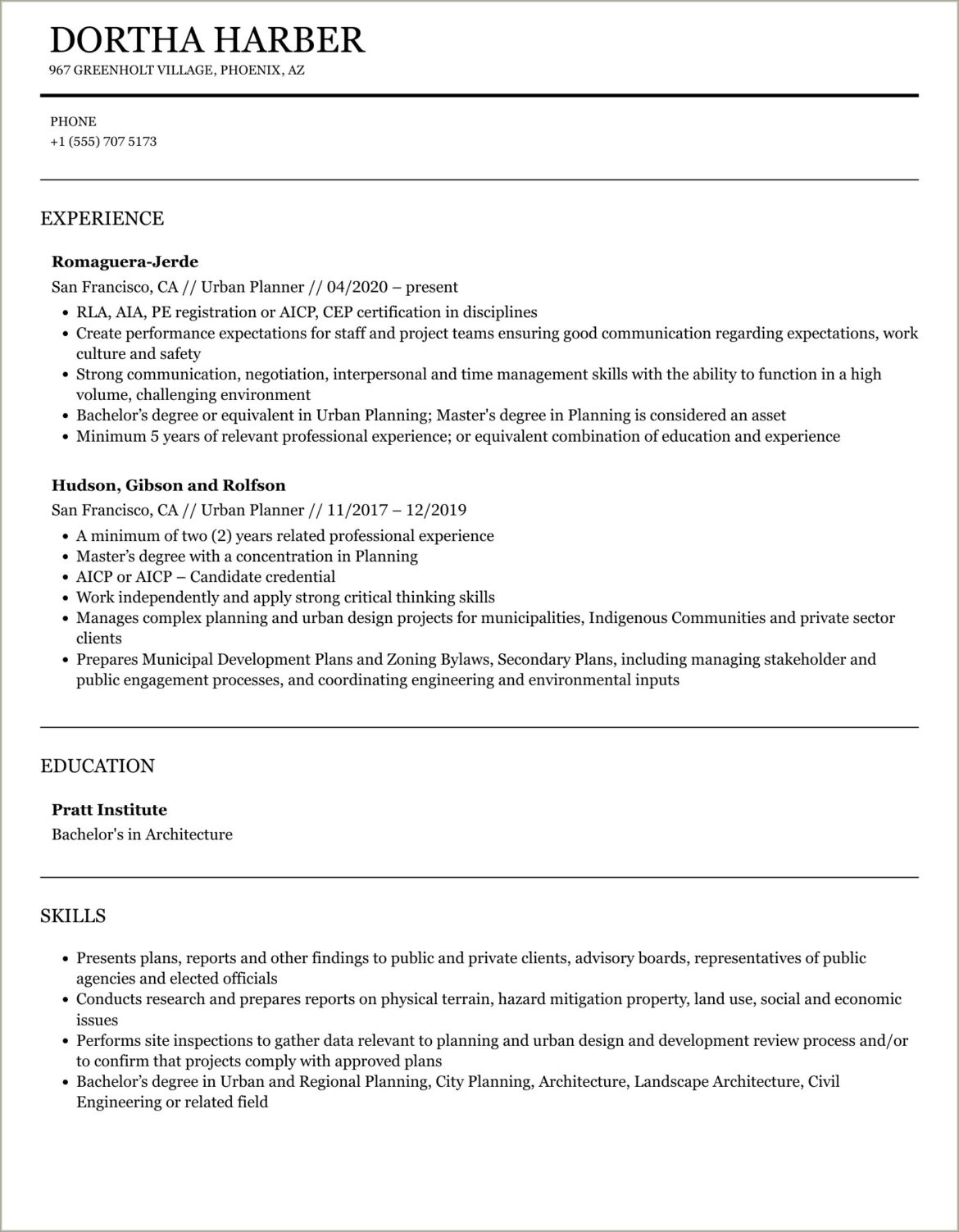 Hard Skills To Put On Resume Urban Planning