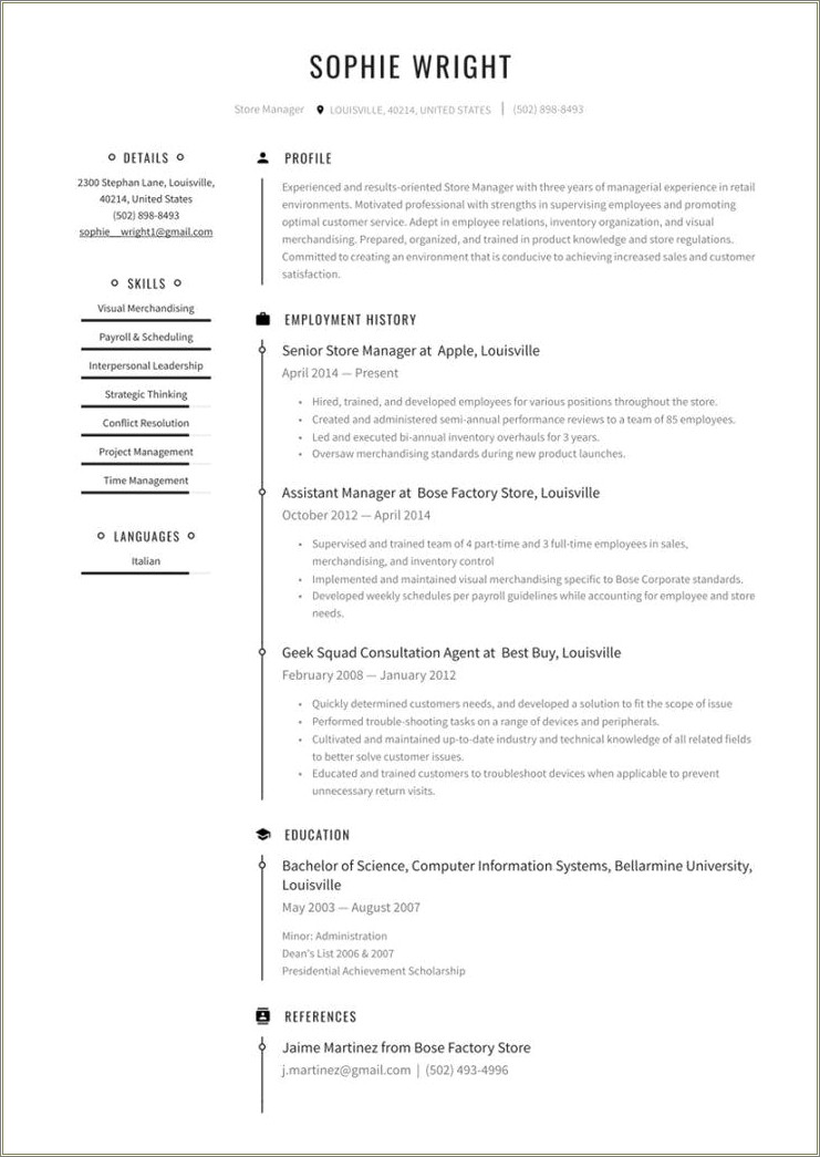 Hardlines Manager Job Description For Resume