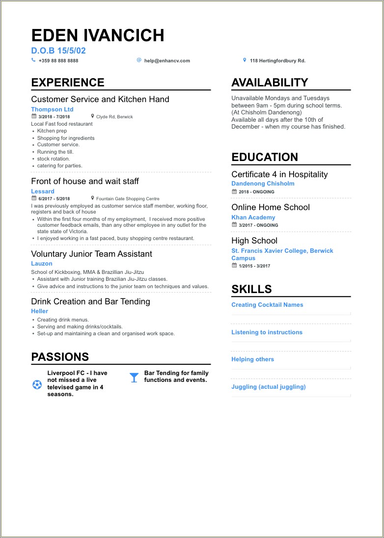 Haven't Worked In A While Resume