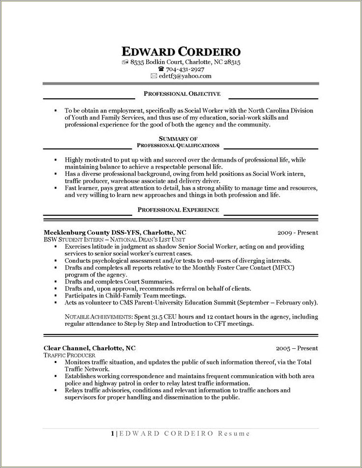 Having Objective And Summary In Resume