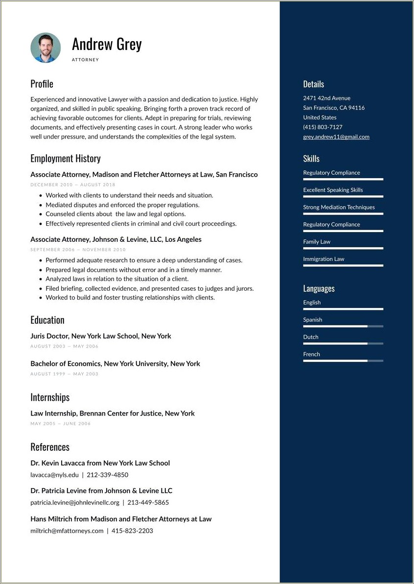 Headline For Resume Examples For Lawyers
