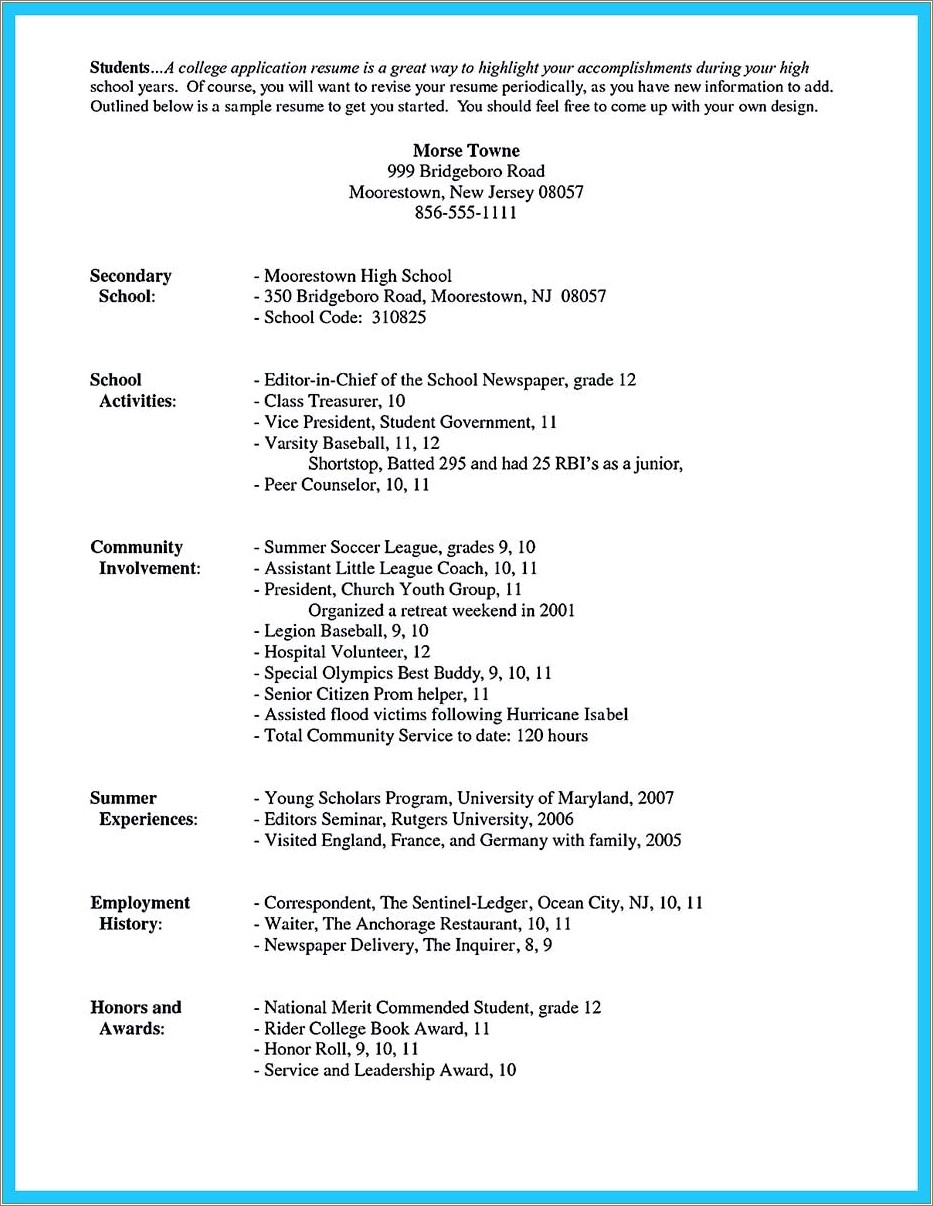 High School Lesson Plans For Resume Writing