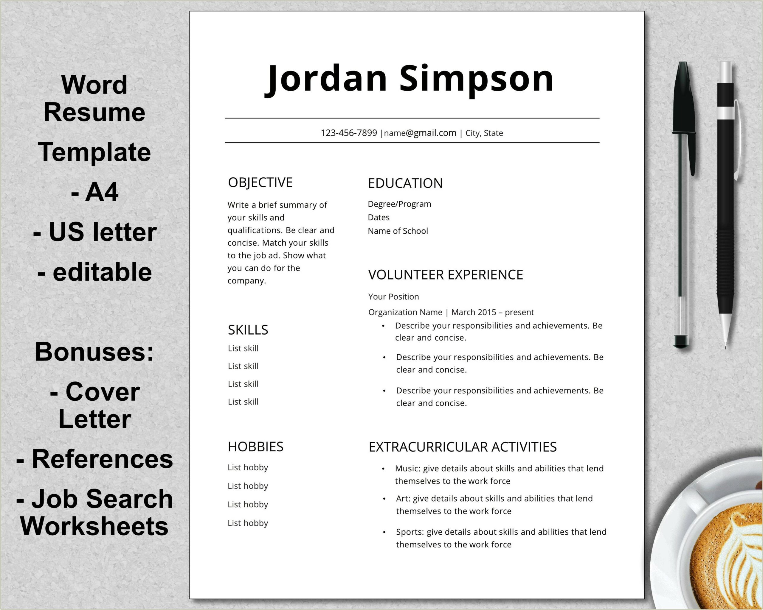 High School Resume Templates With No Expierence