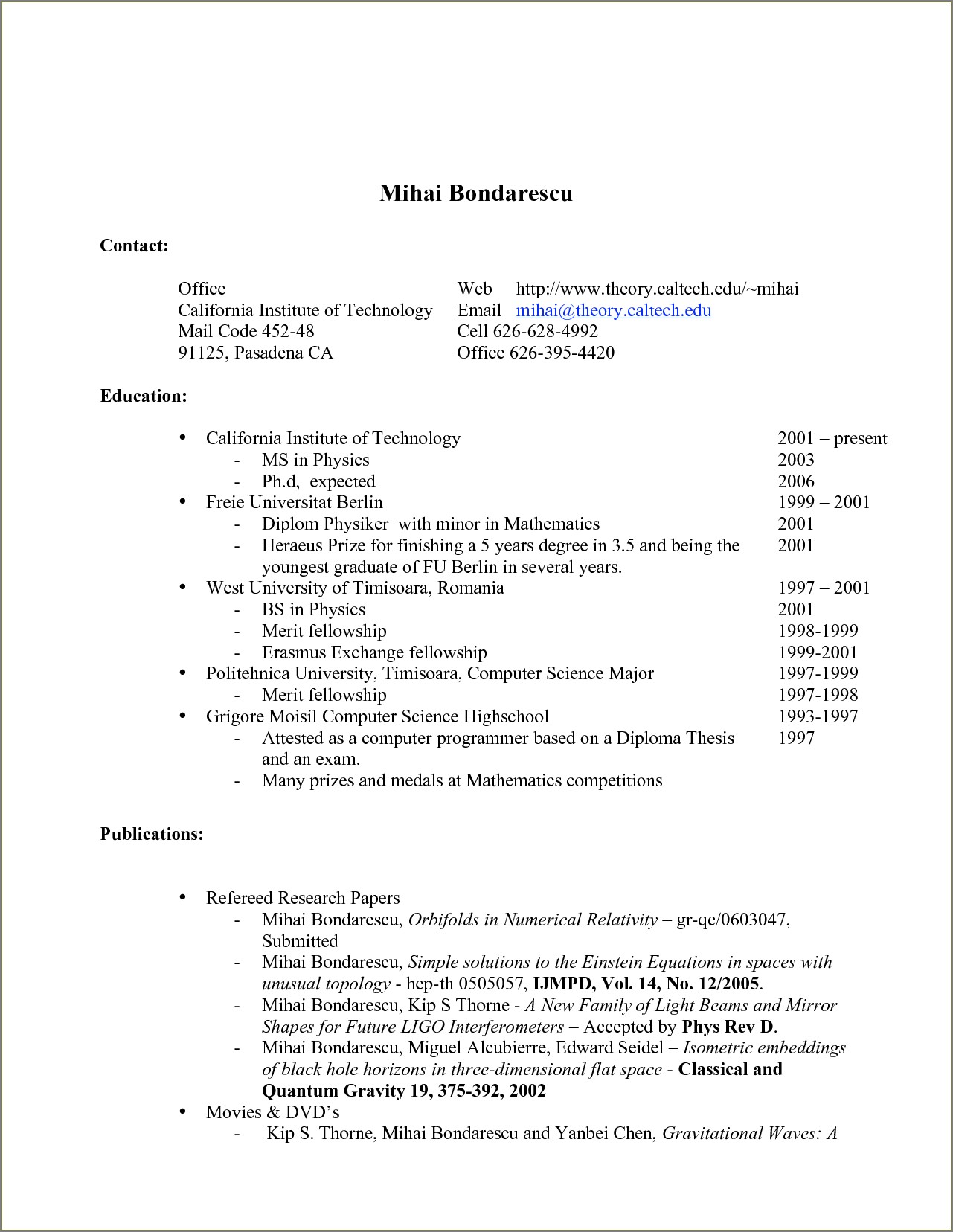 High School Student Job Resume Layout