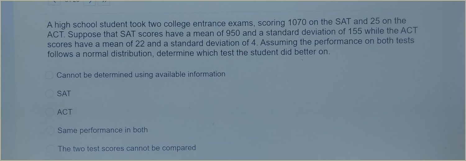 High School Student Resume Standardized Test