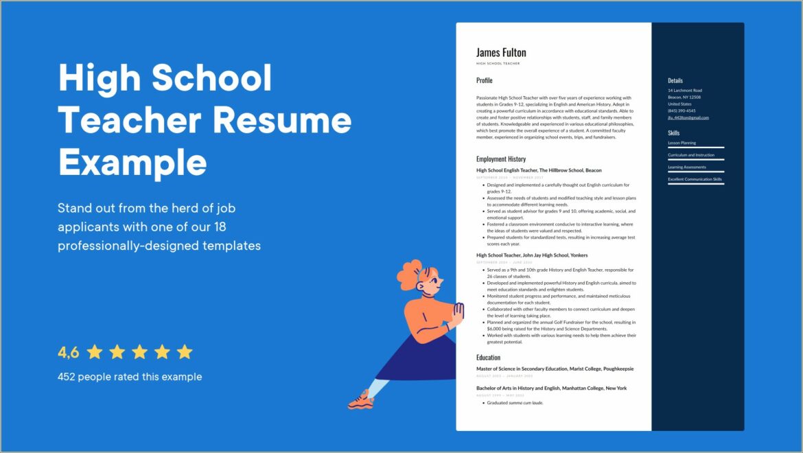 High School Teacher Resume Samples 2012