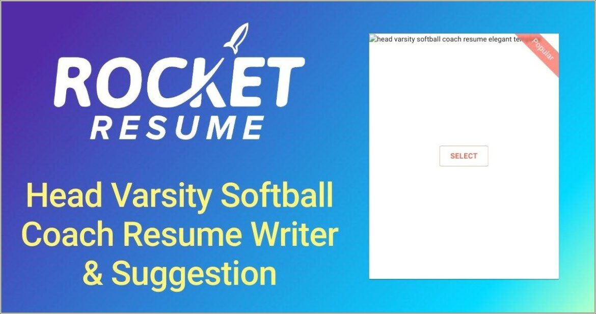 High School Varsity Softball Coach Resume