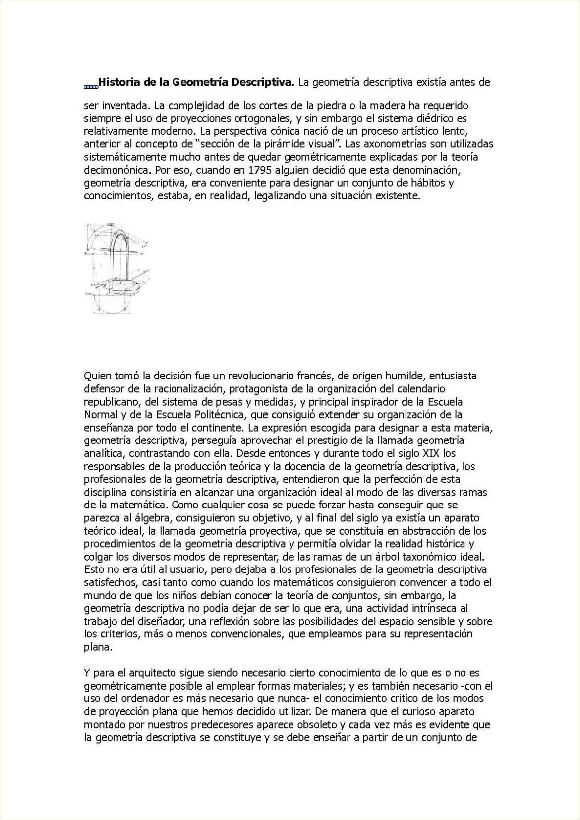 Historia De La Geometria Descriptiva Resumen