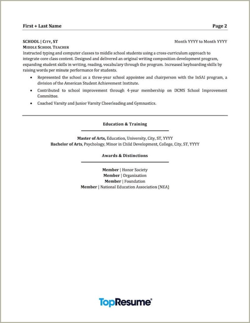 Honors And Awards Government Resume Examples