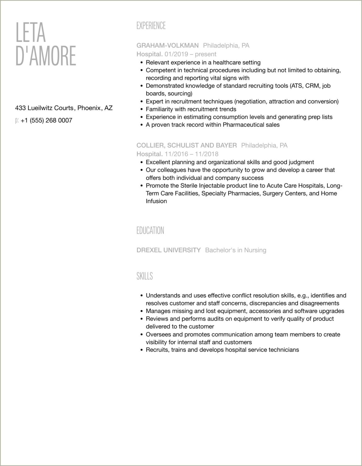 Hospital Liaison Assistant Resume Professional Summary