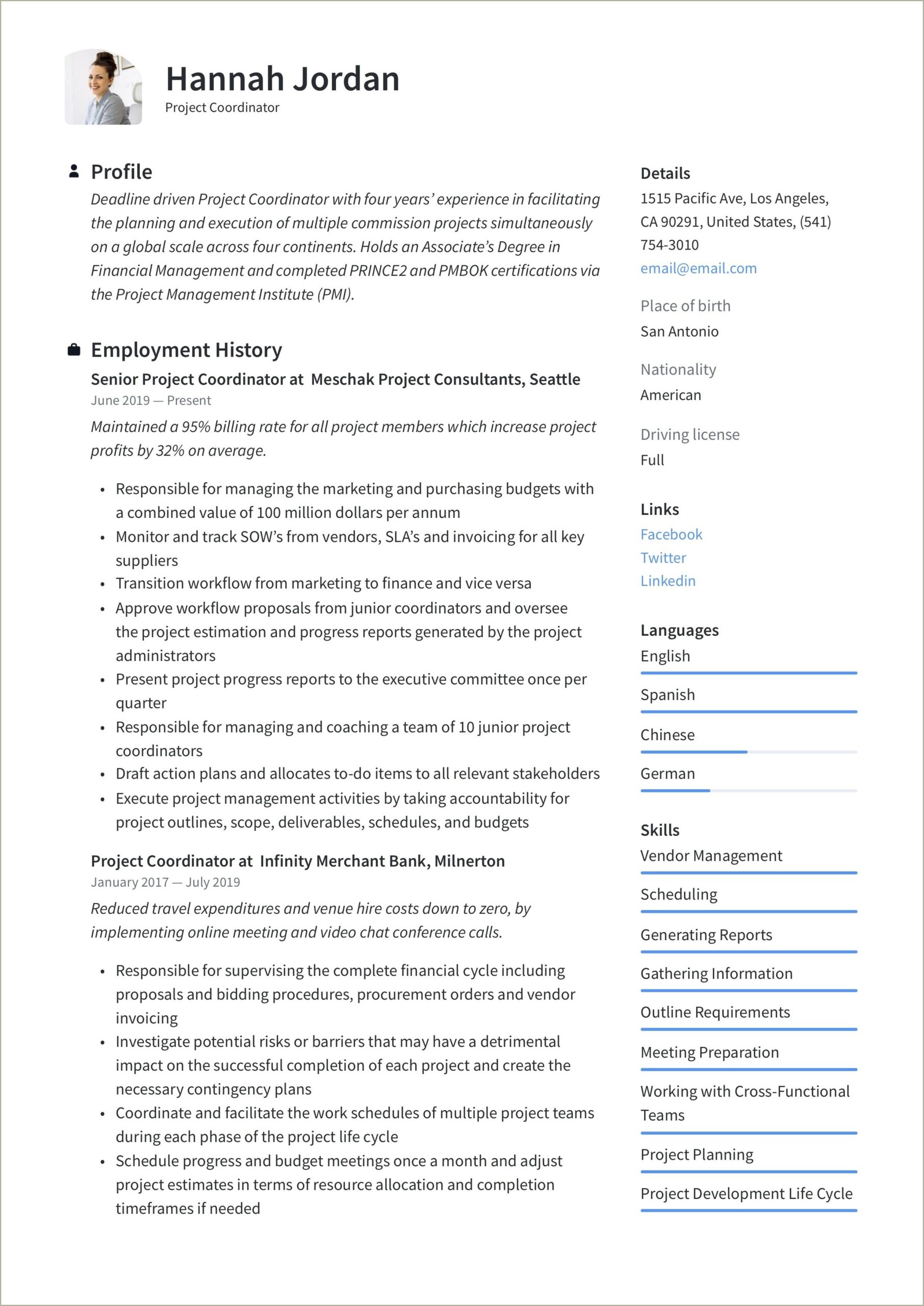 Hospitality Implementation Project Specialist Sample Resumes