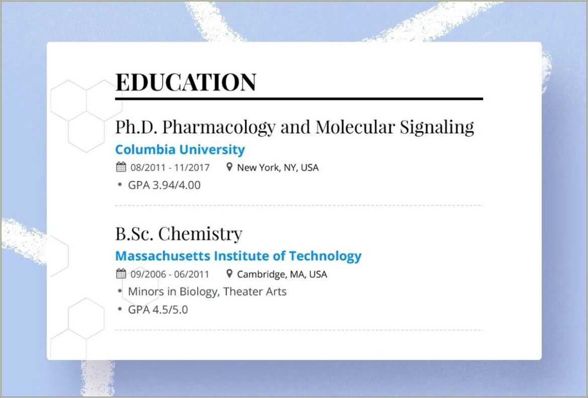 Hot To Put Current Education On A Resume