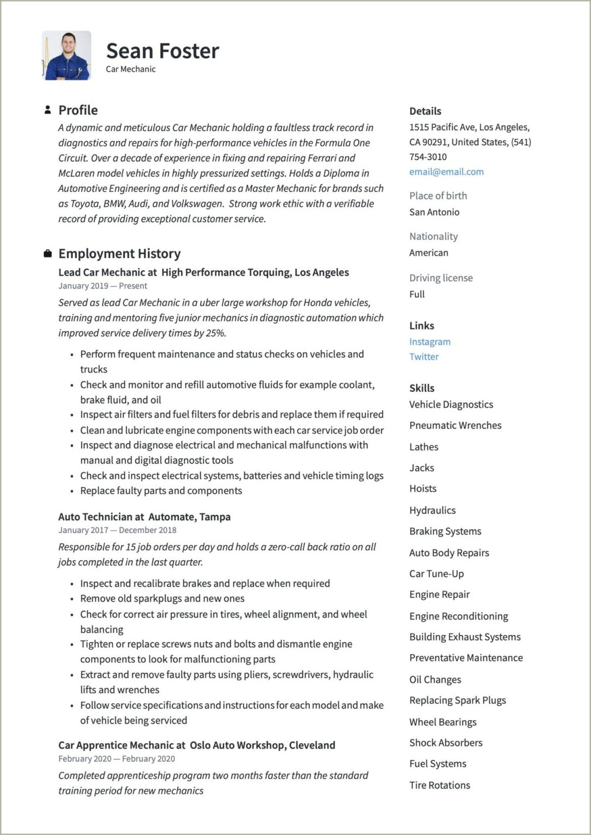 House Restauration Project Manager Resume Sample