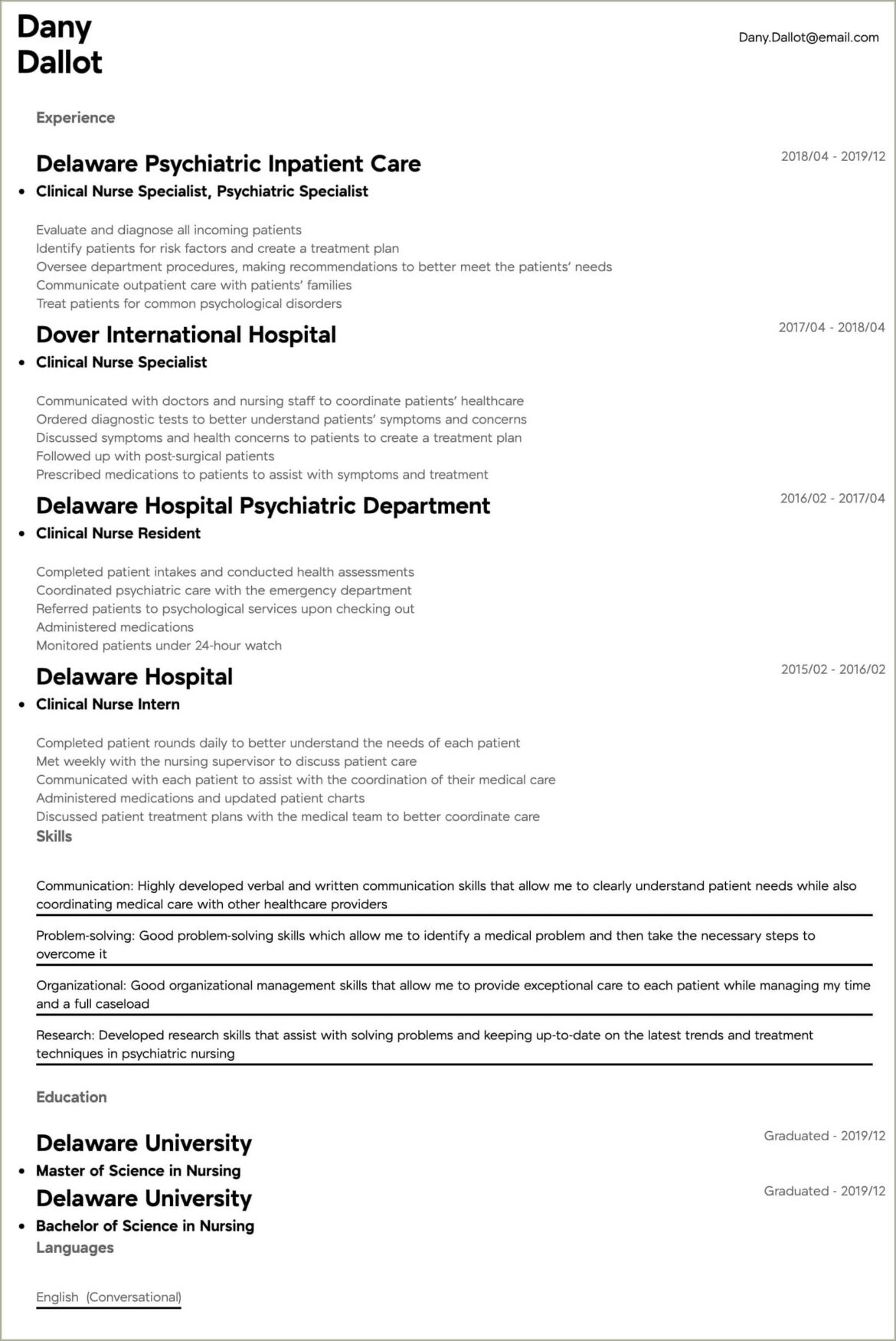 House Supervisor In Skilled Nursing Facility Resume