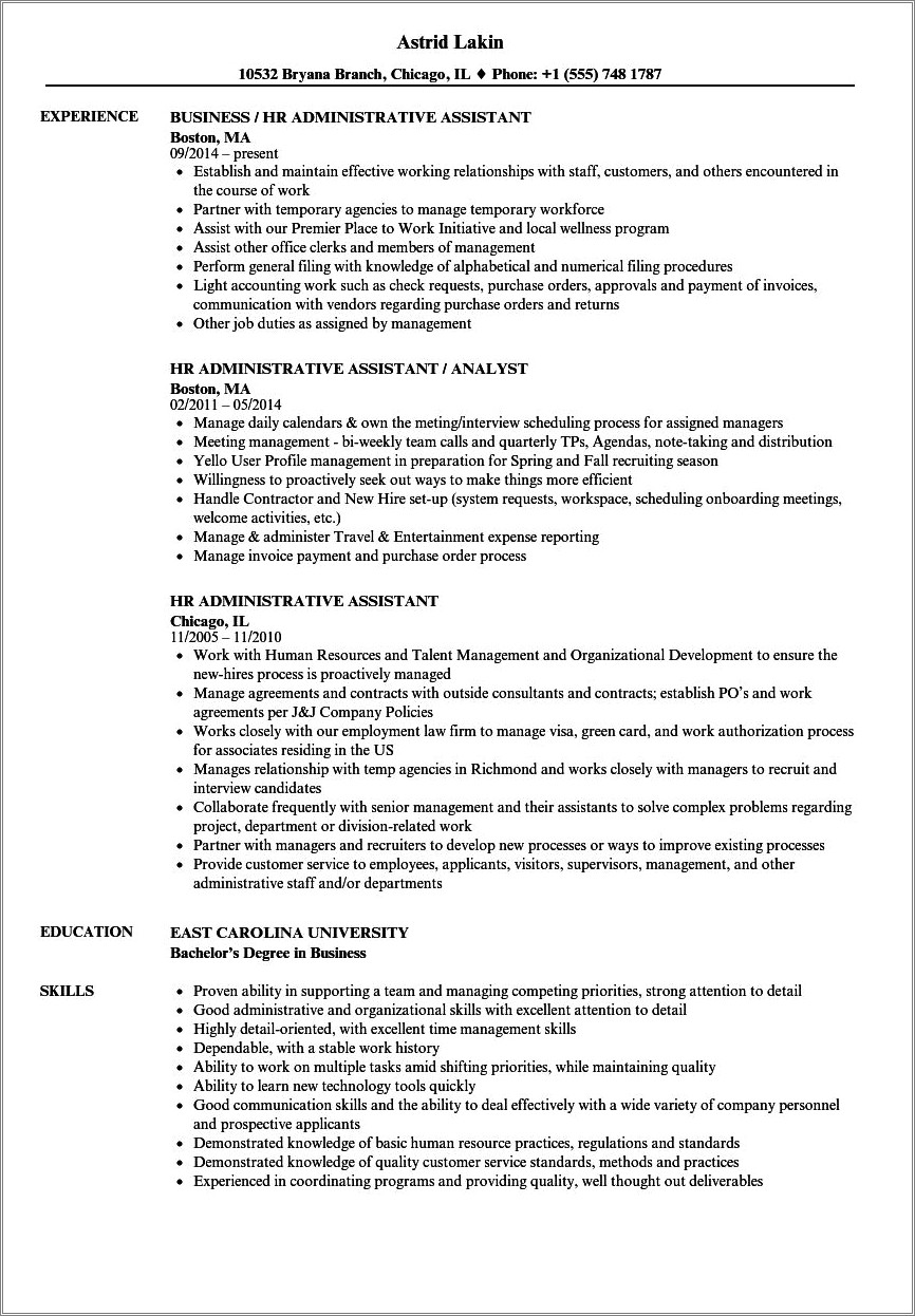 Hr Assistant Job Description Resume Pdf