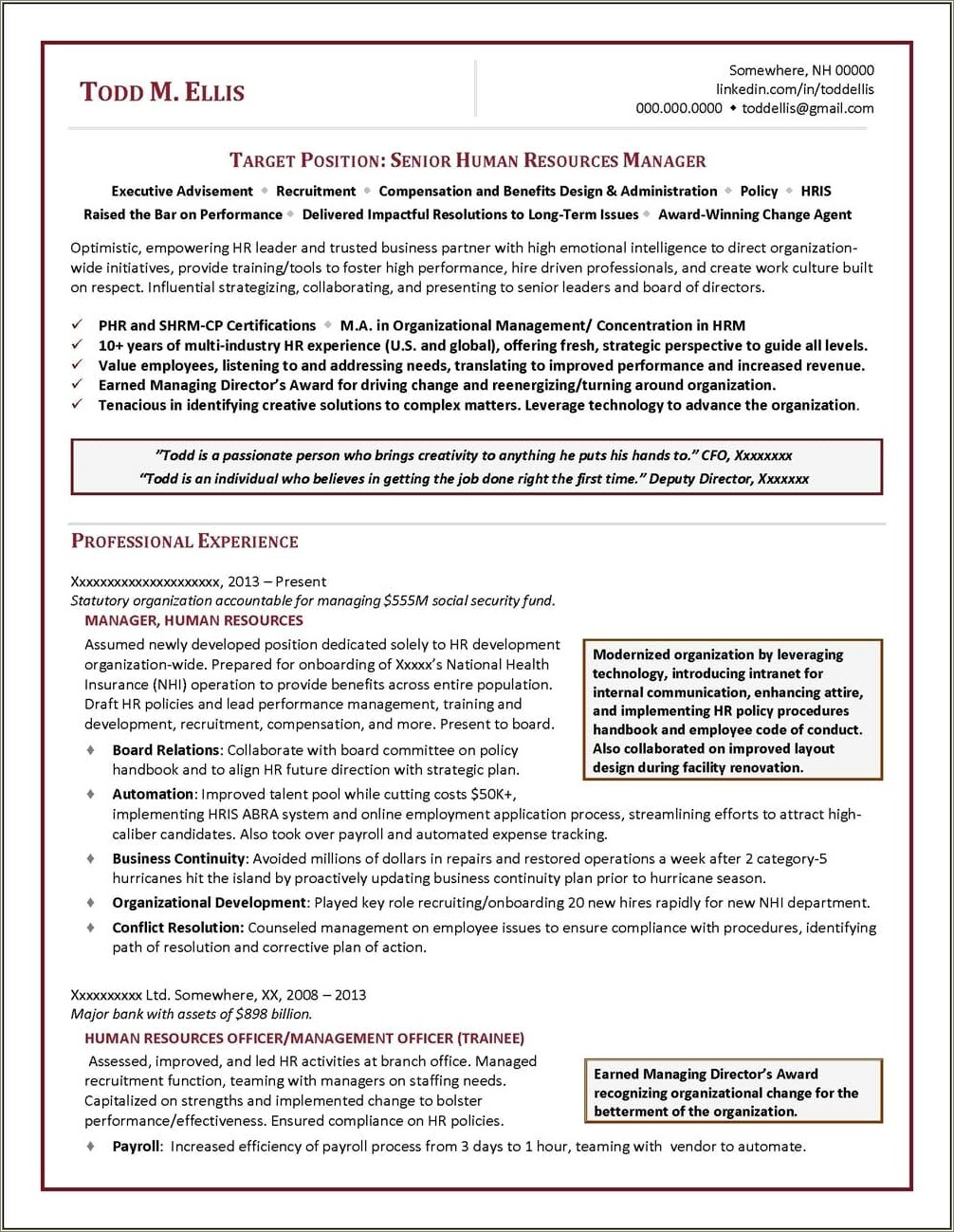 Hr Compensation Specialist Resume With No Experience