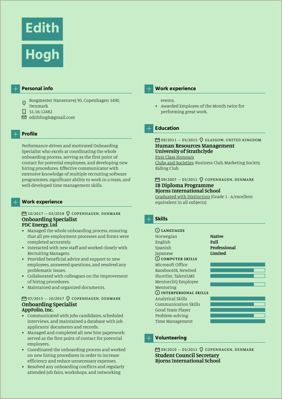 Hr Executive Job Responsibilities In Resume