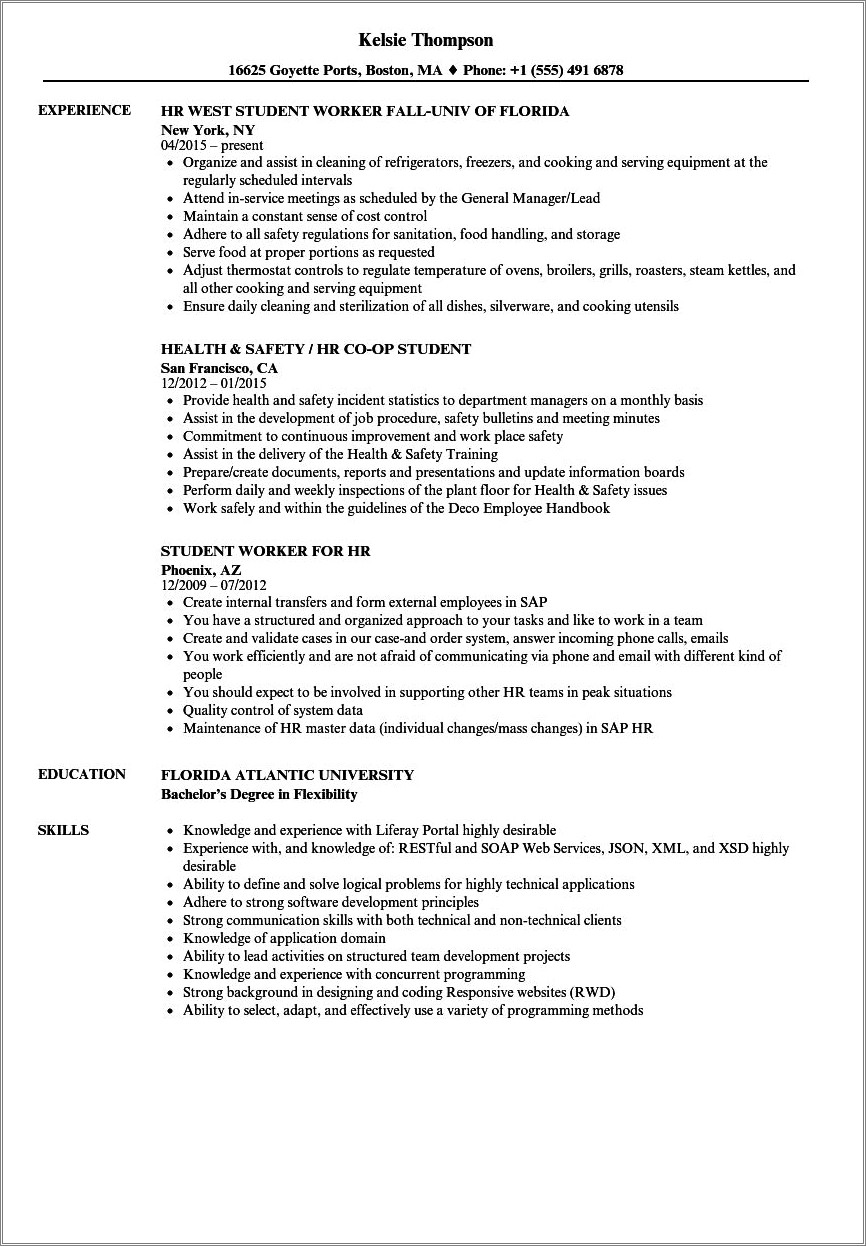 Hr School Course Televant On Resume Samples