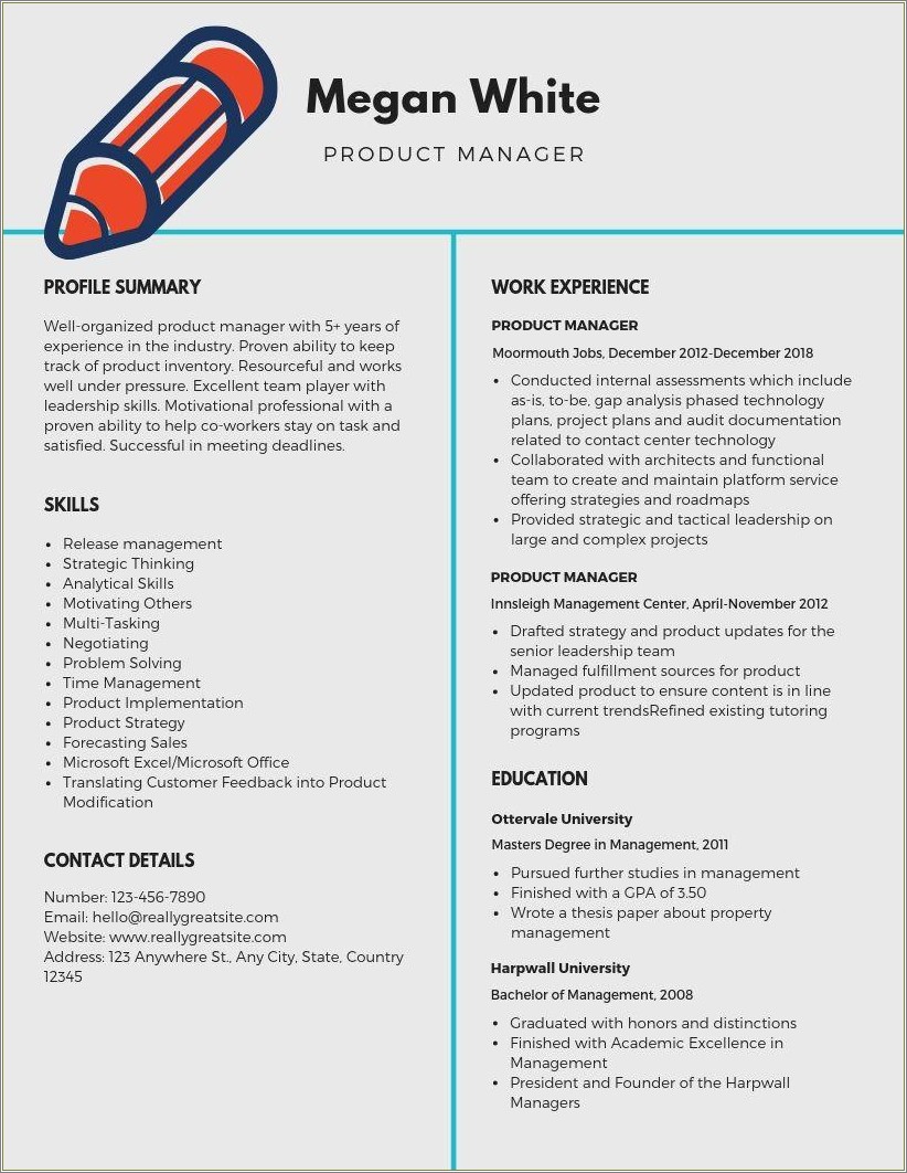 Html Resume Templates For Product Managers