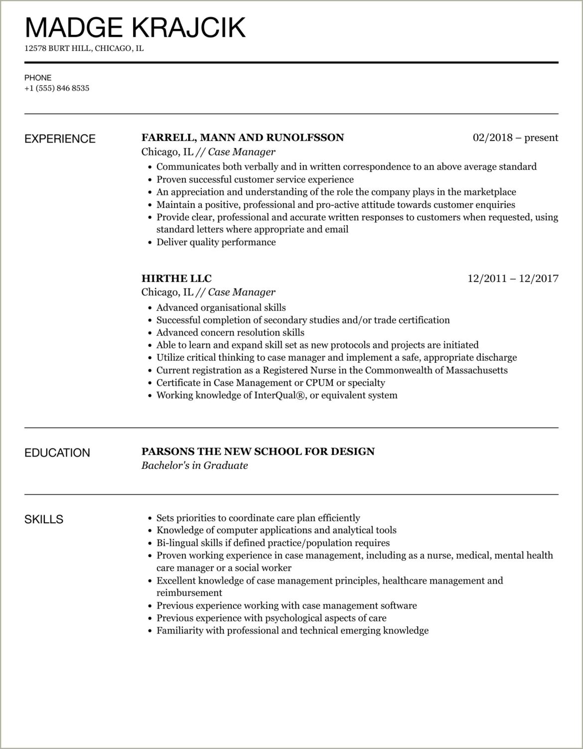 Hub Enterprises Case Manager Assistant Resume