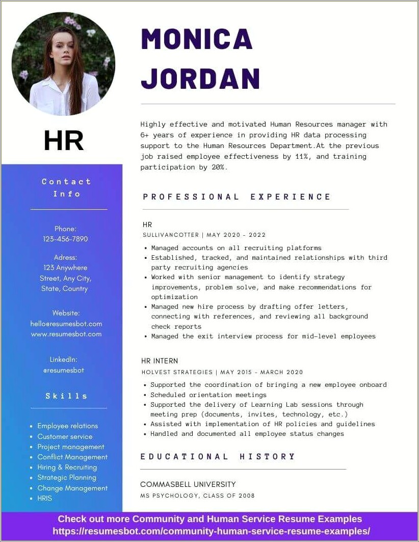 Human Resource Intern Job Description Resume