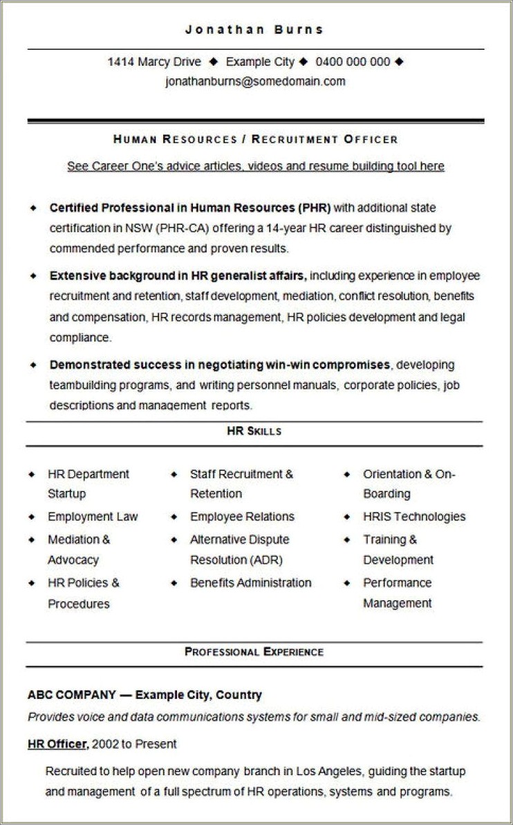 Human Resources Director Job Description Resume