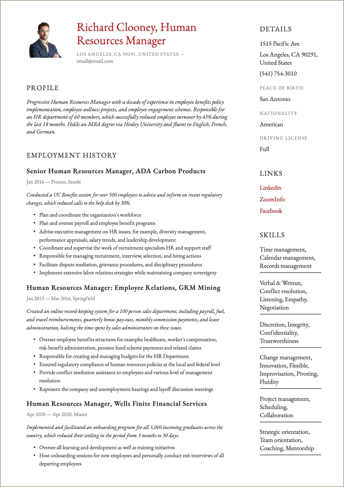 Human Resources Generalist Objectives For A Resume