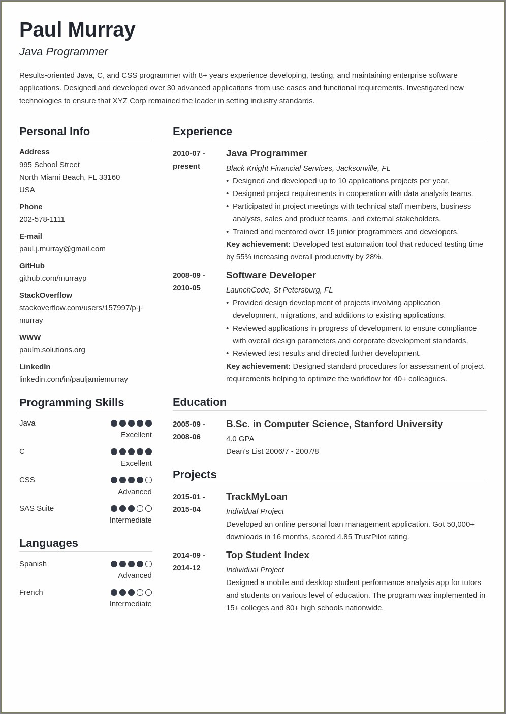 Hwo To Put Computer Science Projects In Resume