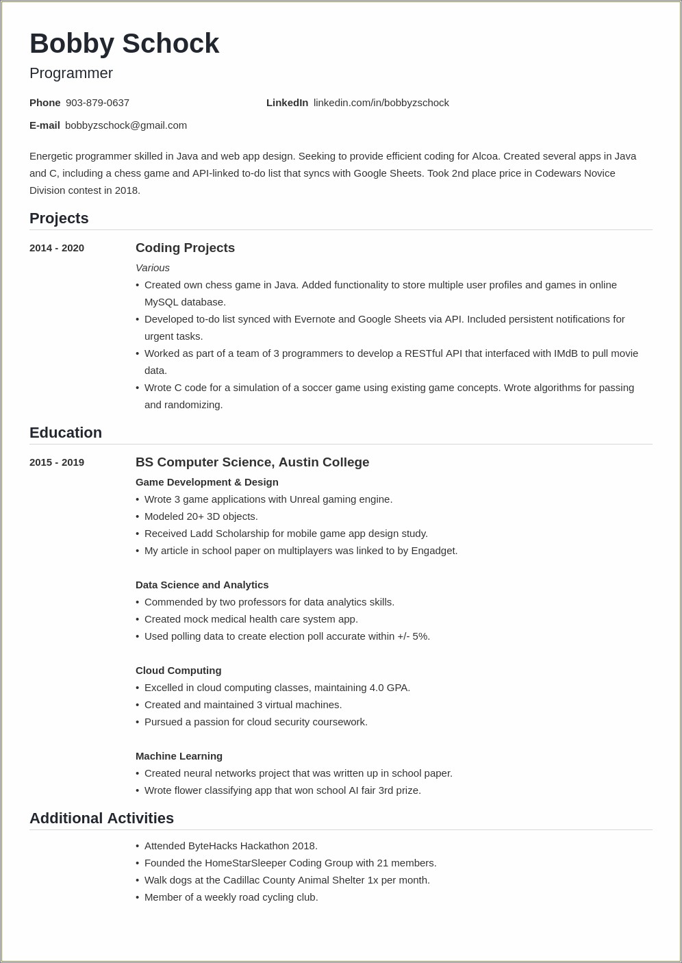 I Dont Have Alot Of Experience For Resume