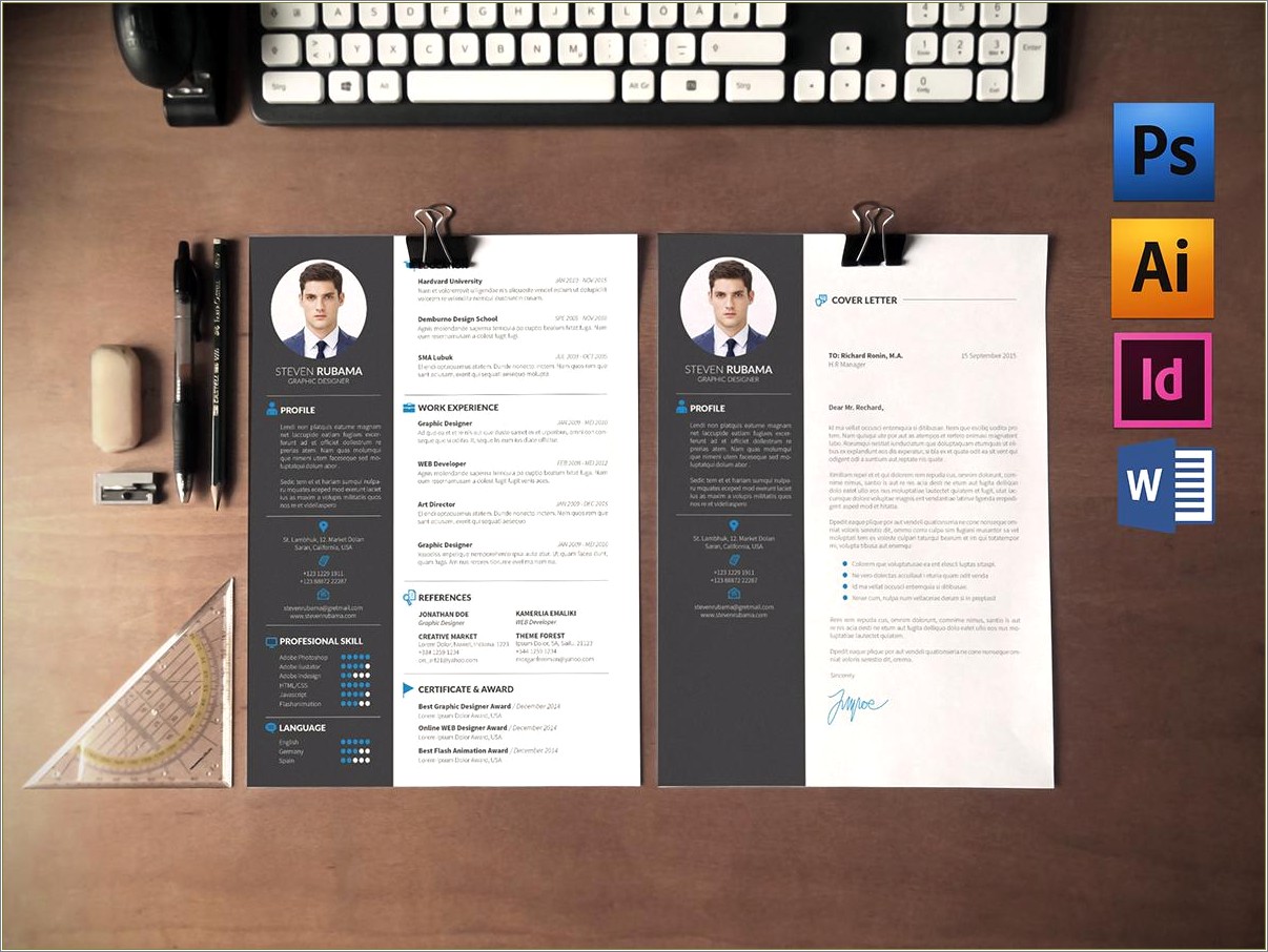 Illustrator Resume And Cover Letter Template