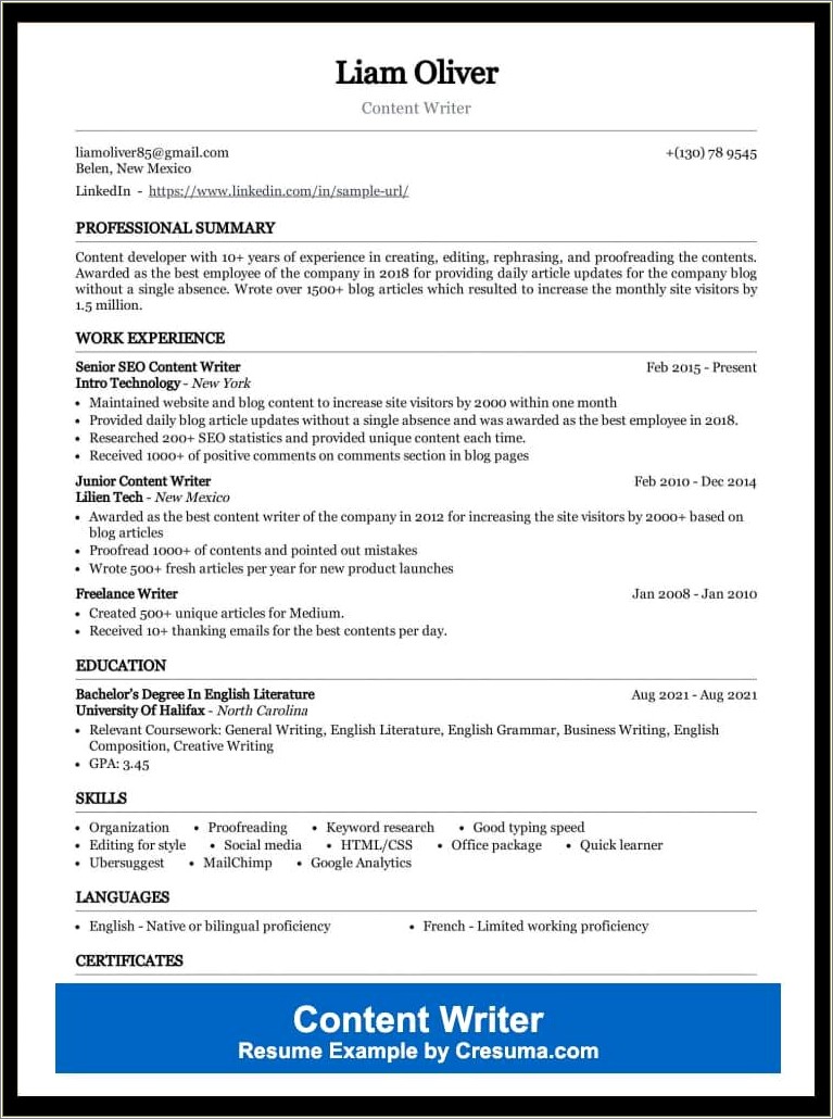 Importance Of Good Grammar In A Resume