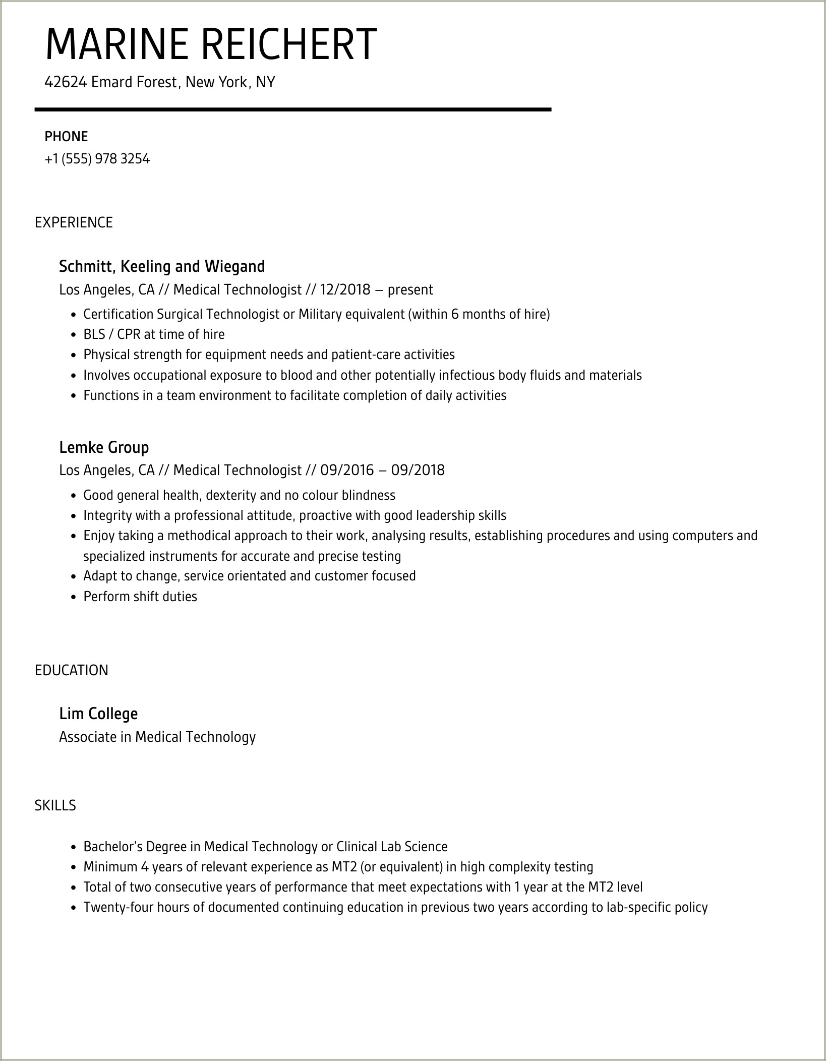 Important Technical Skills Resume For Medical