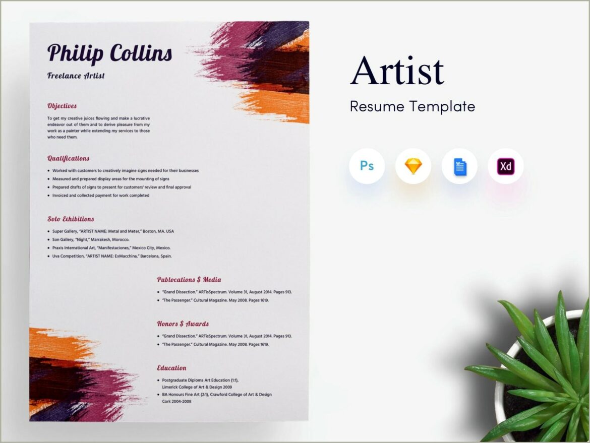 Including Art Samples In Artist Resume