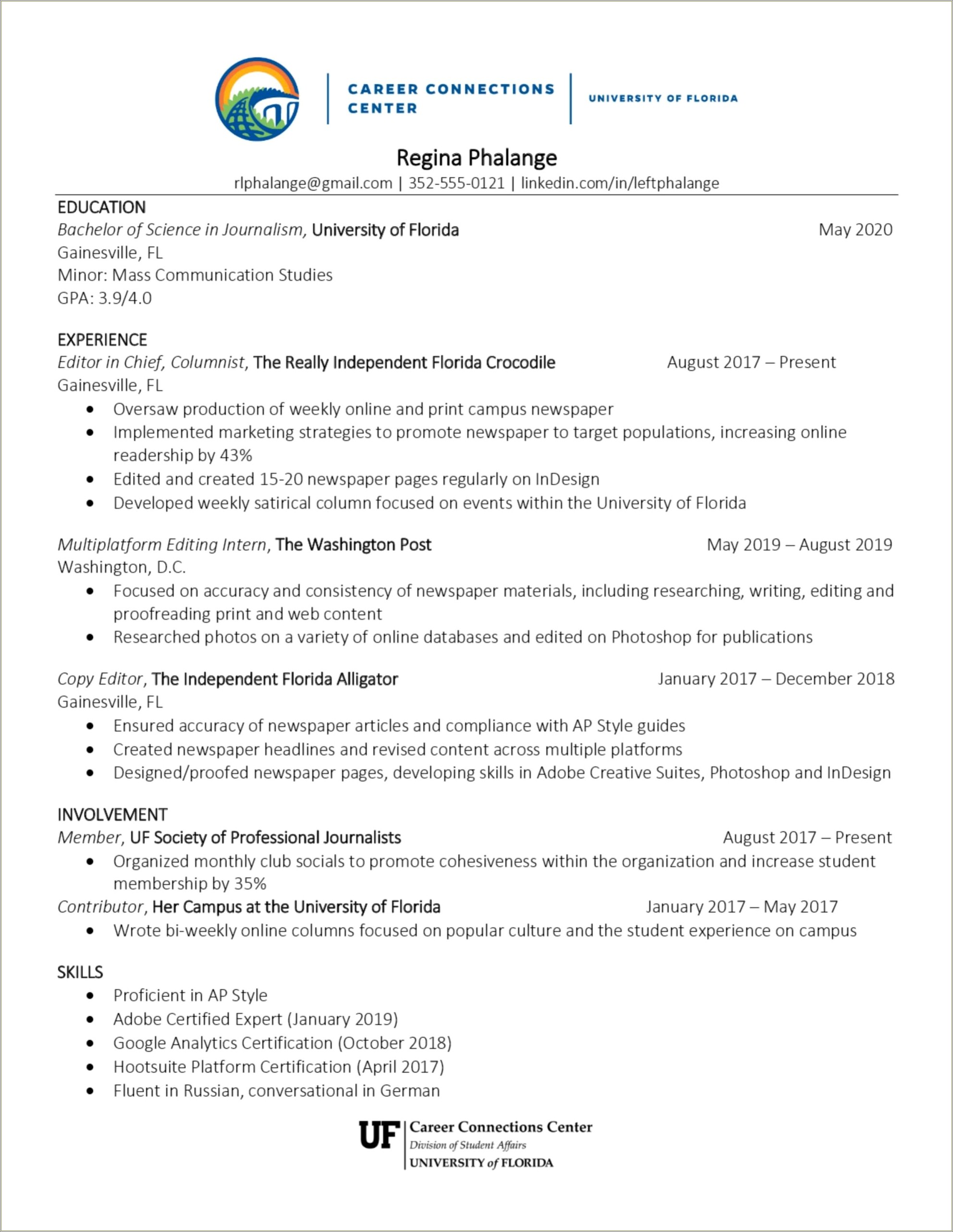 Incoming College Freshman Resume With No Experience