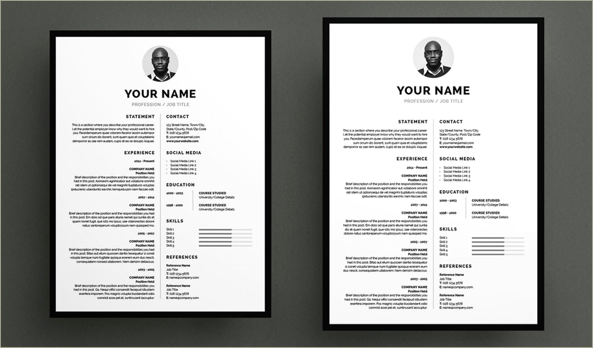 Indesign Resume And Cover Letter Template Free
