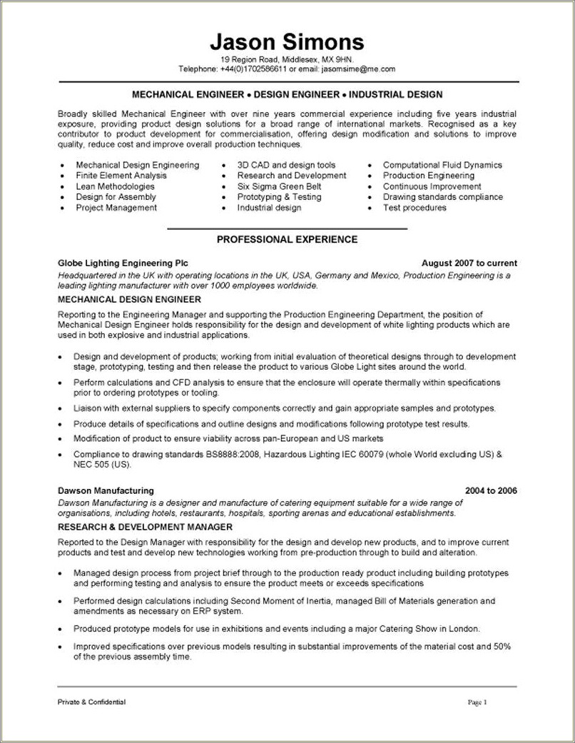 Industrial Engineering Buzz Words For Resume